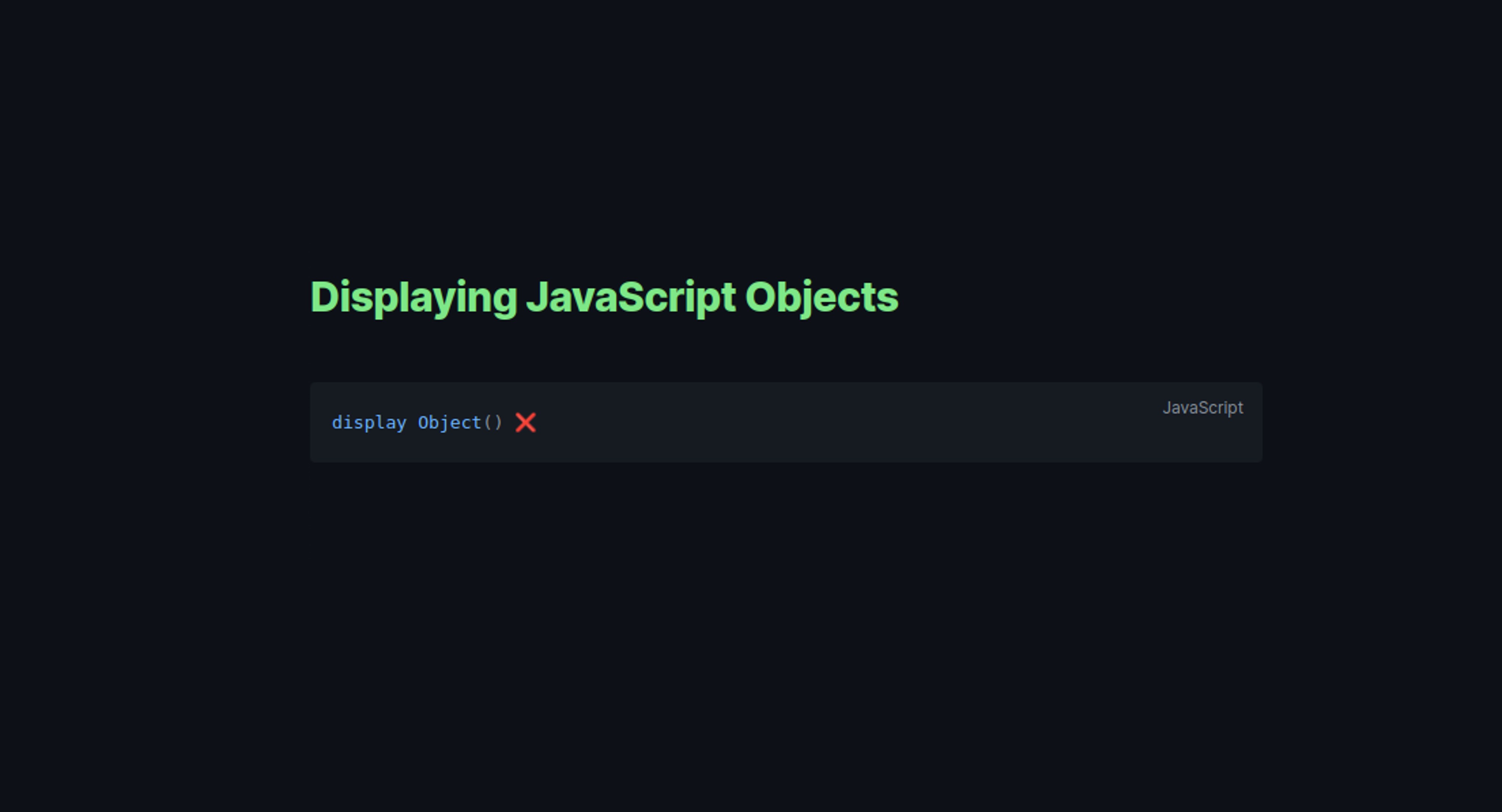 How To Display JavaScript Objects · TheJoernal